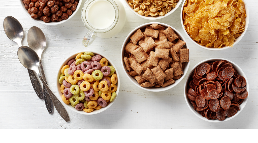 Various bowls of cereal 