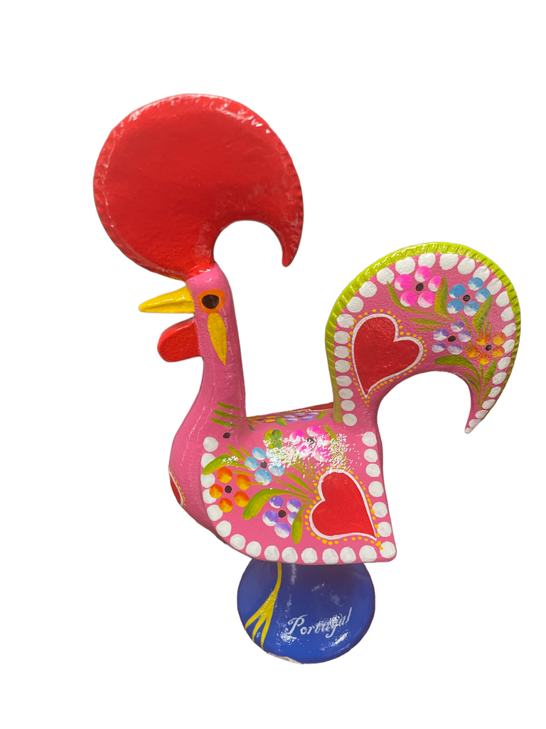 Galo de Barcelos (Portuguese Rooster), Large in Pink