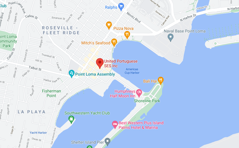 Map of Location of The Portuguese Market in San Diego