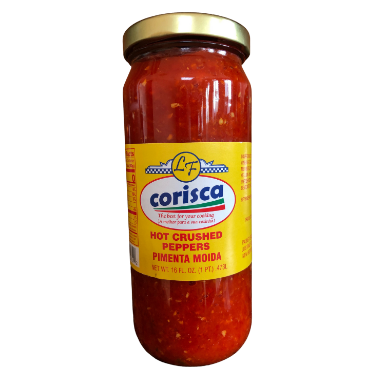 Corisca Hot Crushed Peppers, 16 Oz