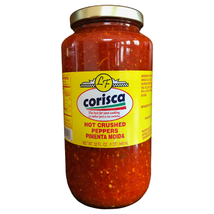 Corisca Hot Crushed Peppers, 32 Oz