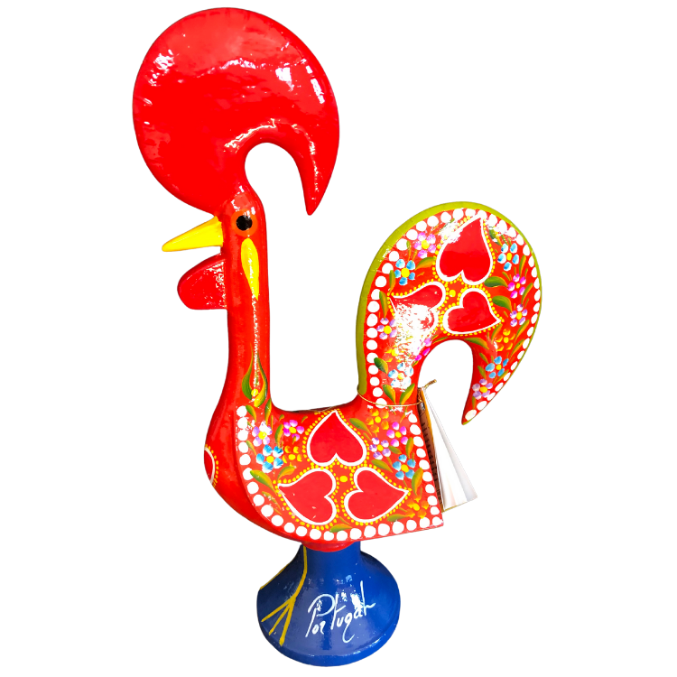 Galo de Barcelos (Portuguese Rooster), Large in Red