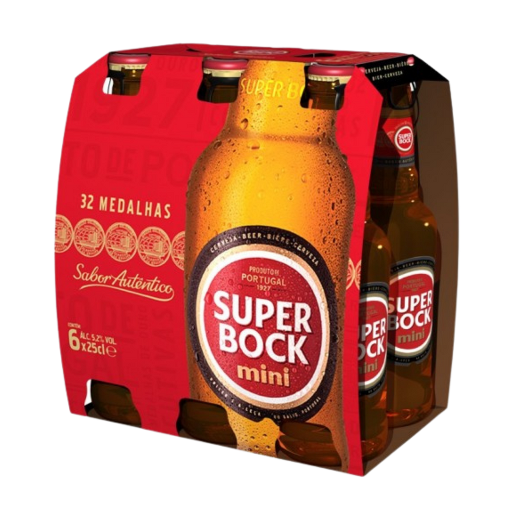 Mini six pack of Super Bock Beer