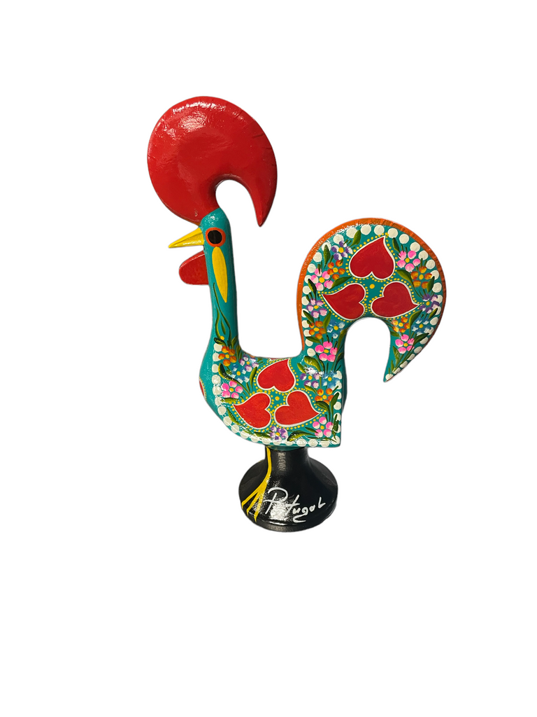 Galo de Barcelos (Portuguese Rooster), Large in Teal